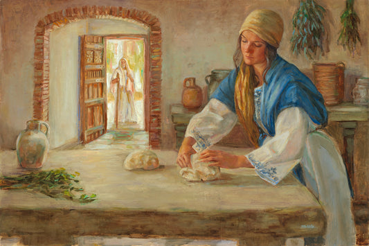 A woman kneading bread for the prophet Elisha.