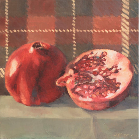 Pomegranates on Plaid